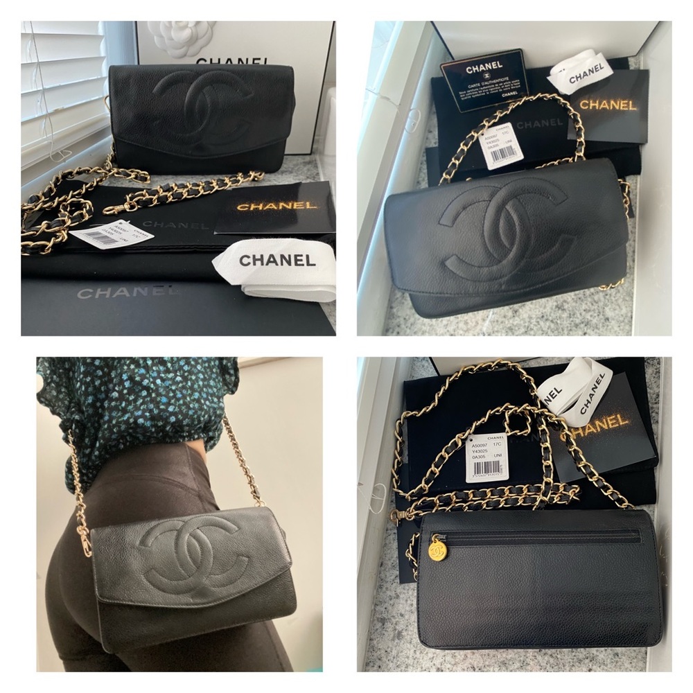 Chanel Caviar CC Single Flap Crossbody Bag WOC